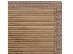 Alfombra rectangular de bambú marrón 150 x 200 cm