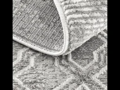 Alfombra rectangular gris con motivos beige y grises - VERONA