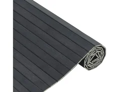 Alfombra rectangular gris 100x300 cm bambú