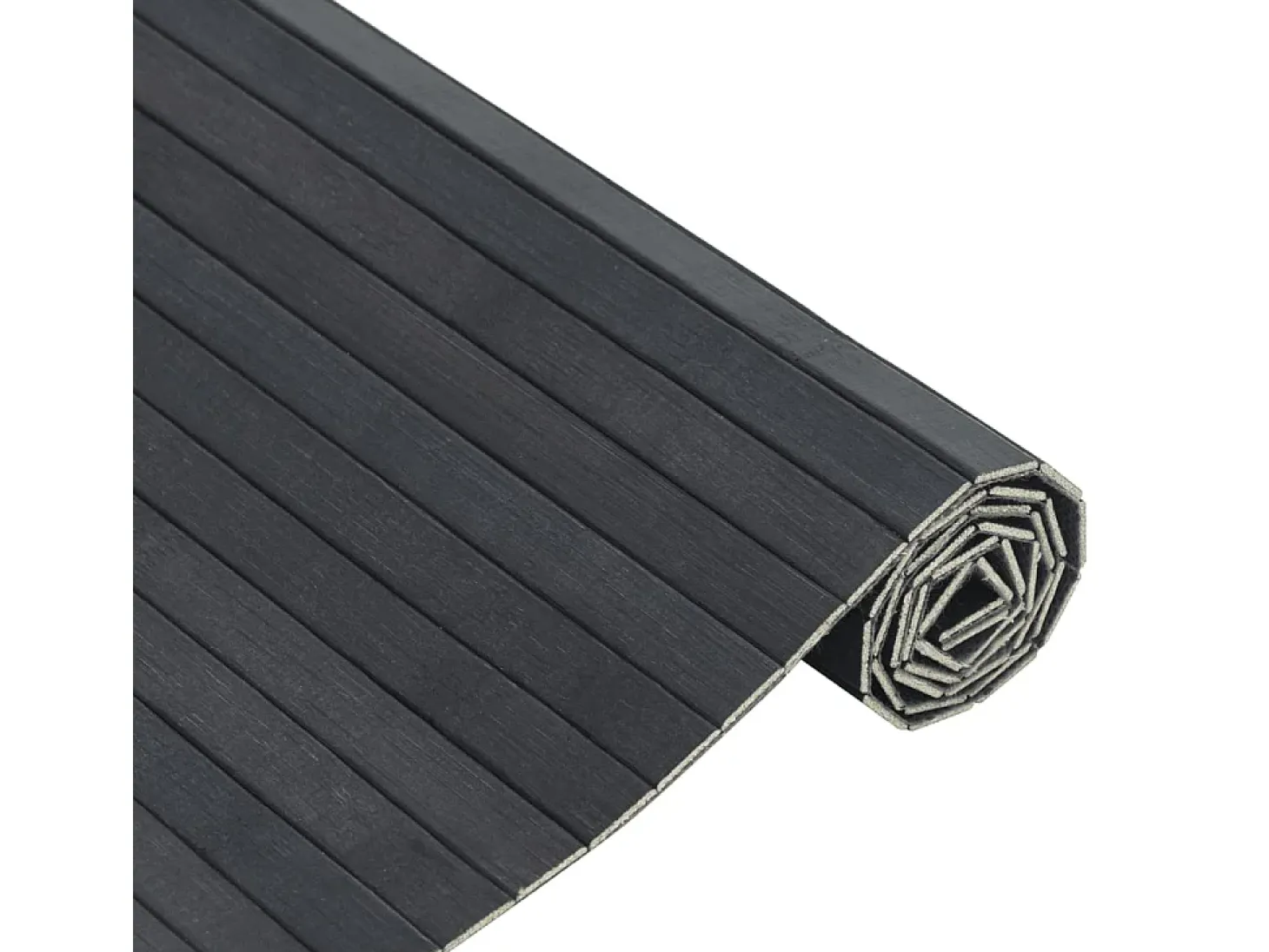 Alfombra rectangular gris 100x300 cm bambú