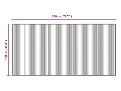 Alfombra rectangular gris 100x200 cm bambú