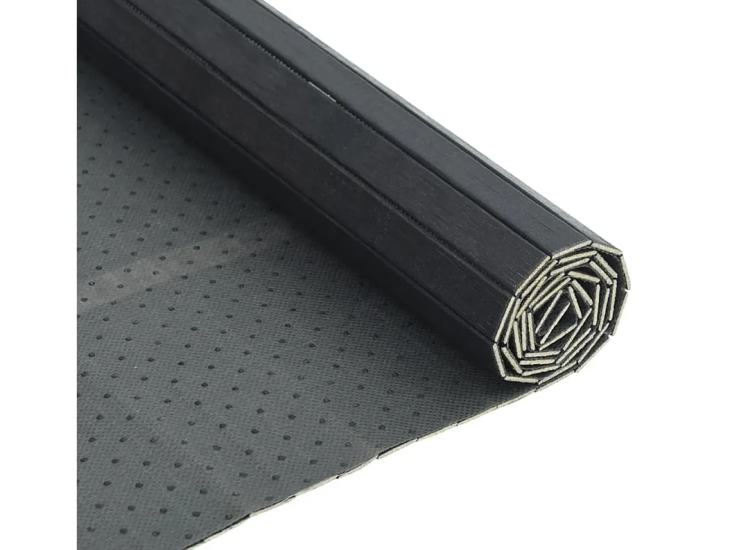 Alfombra rectangular gris 70x200 cm bambú