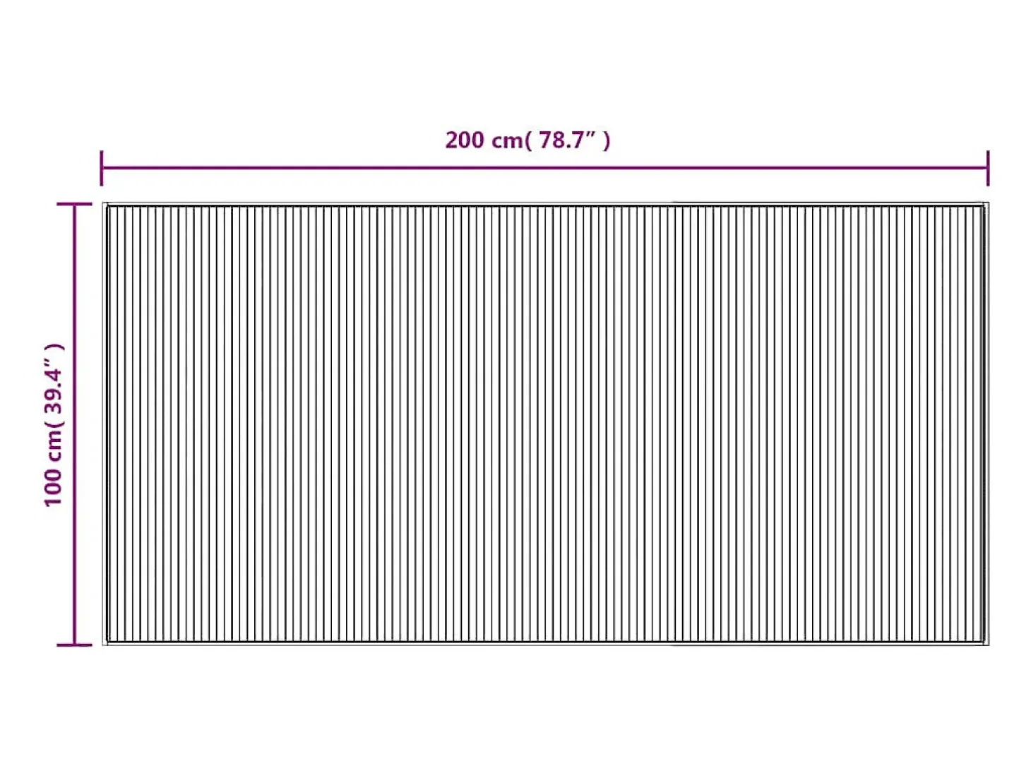 Alfombra rectangular marrón 100x200 cm bambú