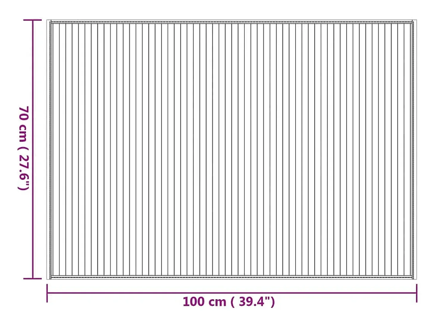 Alfombra rectangular natural de bambú 70x100 cm