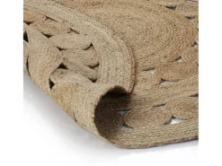 Alfombra redonda 120 cm yute trenzado con diseño