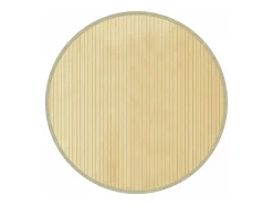 Alfombra redonda bambú color natural claro 80 cm