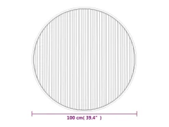 Alfombra redonda bambú gris 100 cm