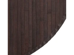 Alfombra redonda bambú marrón oscuro 60 cm