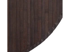 Alfombra redonda bambú marrón oscuro 100 cm