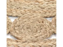Alfombra redonda con diseño yute trenzado 120 cm ES95023