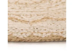 Alfombra redonda con estampado yute trenzado 120 cm ES72889