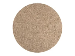 Alfombra redonda de 120 cm con aspecto de yute para interiores y exteriores