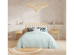 Alfombra redonda de yute y natural con borde blanco D150 cm - Anaïs