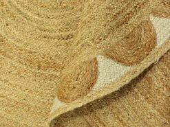Alfombra redonda floral 100% yute - D. 150 cm - Natural - INDIRA