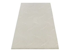 Alfombra Rio ala estar antideslizante 3D, Crema, 80 x 300 cm