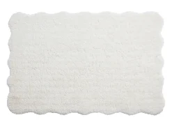 Alfombra shaggy de pelo largo bordes ondulados, 200 x 290 cm, Blanco, NERIDA