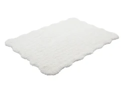 Alfombra shaggy de pelo largo bordes ondulados, 200 x 290 cm, Blanco, NERIDA