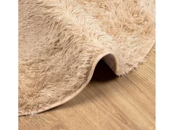 Alfombra shaggy de pelo largo NAVARRA beige 200x200 cm poliéster