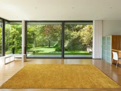 Alfombra shaggy de pelo largo - 160 x 230 cm - Amarillo mostaza - MILINIO
