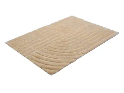 Alfombra shaggy de pelo largo en relieve, 160 x 230 cm, Beige oscuro, MERISA