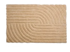 Alfombra shaggy de pelo largo en relieve, 160 x 230 cm, Beige oscuro, MERISA
