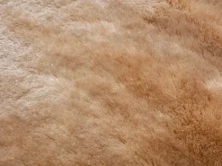 Alfombra shaggy redonda de pelo largo ultra suave - D. 200 cm - Beige oscuro - DOLCE