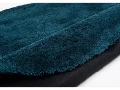 Alfombra Shaggy tejida a mano 100x100 cm Petróleo Cozy
