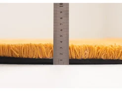 Alfombra Shaggy tejida a mano 190x190 cm Oro Cozy