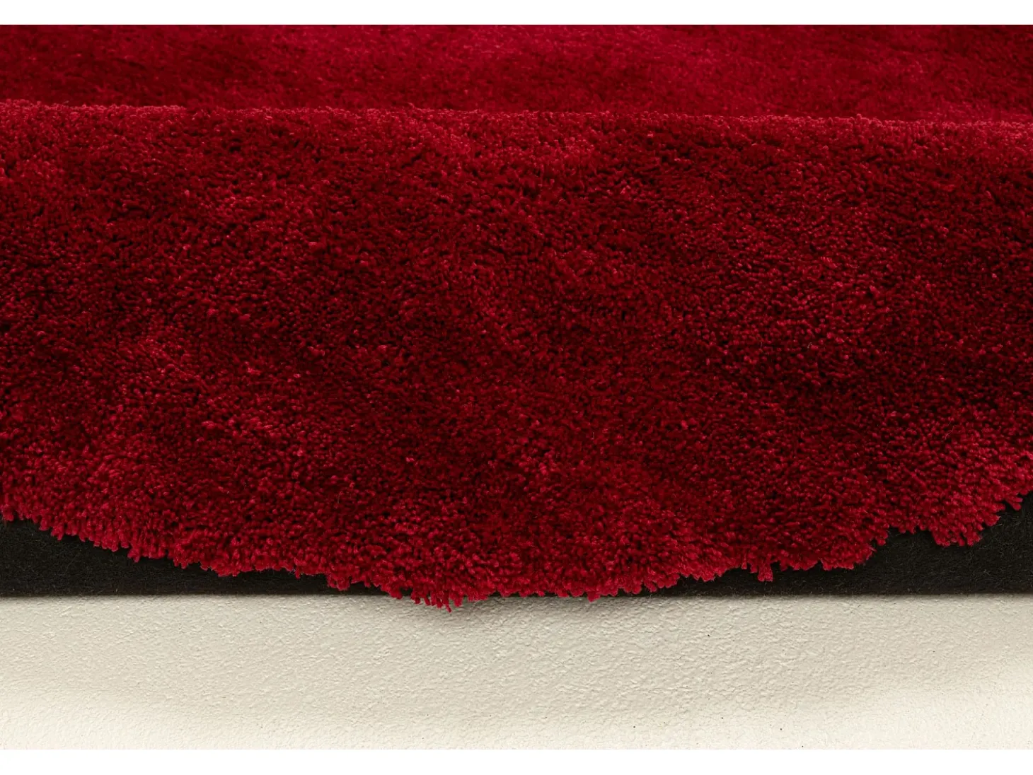 Alfombra Shaggy tejida a mano 190x190 cm Rojo Cozy