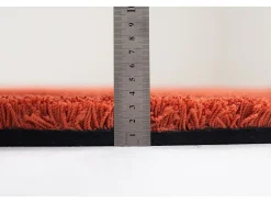 Alfombra Shaggy tejida a mano 140x140 cm Óxido Cozy