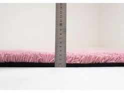 Alfombra Shaggy tejida a mano 100x100 cm Rosa Cozy