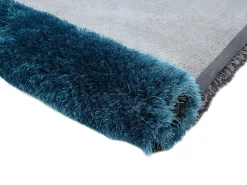 Alfombra shaggy turquesa y gris poliéster 160x230 cm PIETRA