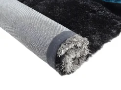 Alfombra shaggy turquesa y gris poliéster 160x230 cm PIETRA