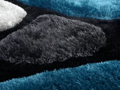 Alfombra shaggy turquesa y gris poliéster 160x230 cm PIETRA
