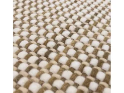Alfombra tejida a mano, 100% lana - 200x290cm - verde, crema, blanco - Avalon
