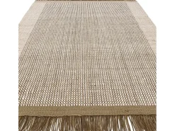 Alfombra tejida a mano, 100% lana - 200x290cm - verde, crema, blanco - Avalon