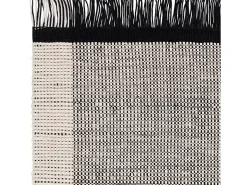 Alfombra tejida a mano, 100% lana - 200x290cm - negro, crema, blanco - Avalon
