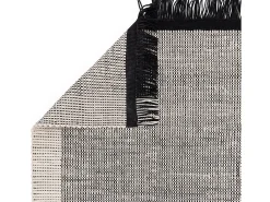 Alfombra tejida a mano, 100% lana - 200x290cm - negro, crema, blanco - Avalon