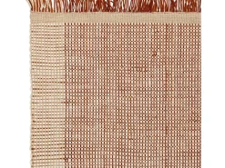 Alfombra tejida a mano, 100% lana - 120x170cm - naranja, crema, blanco - Avalon