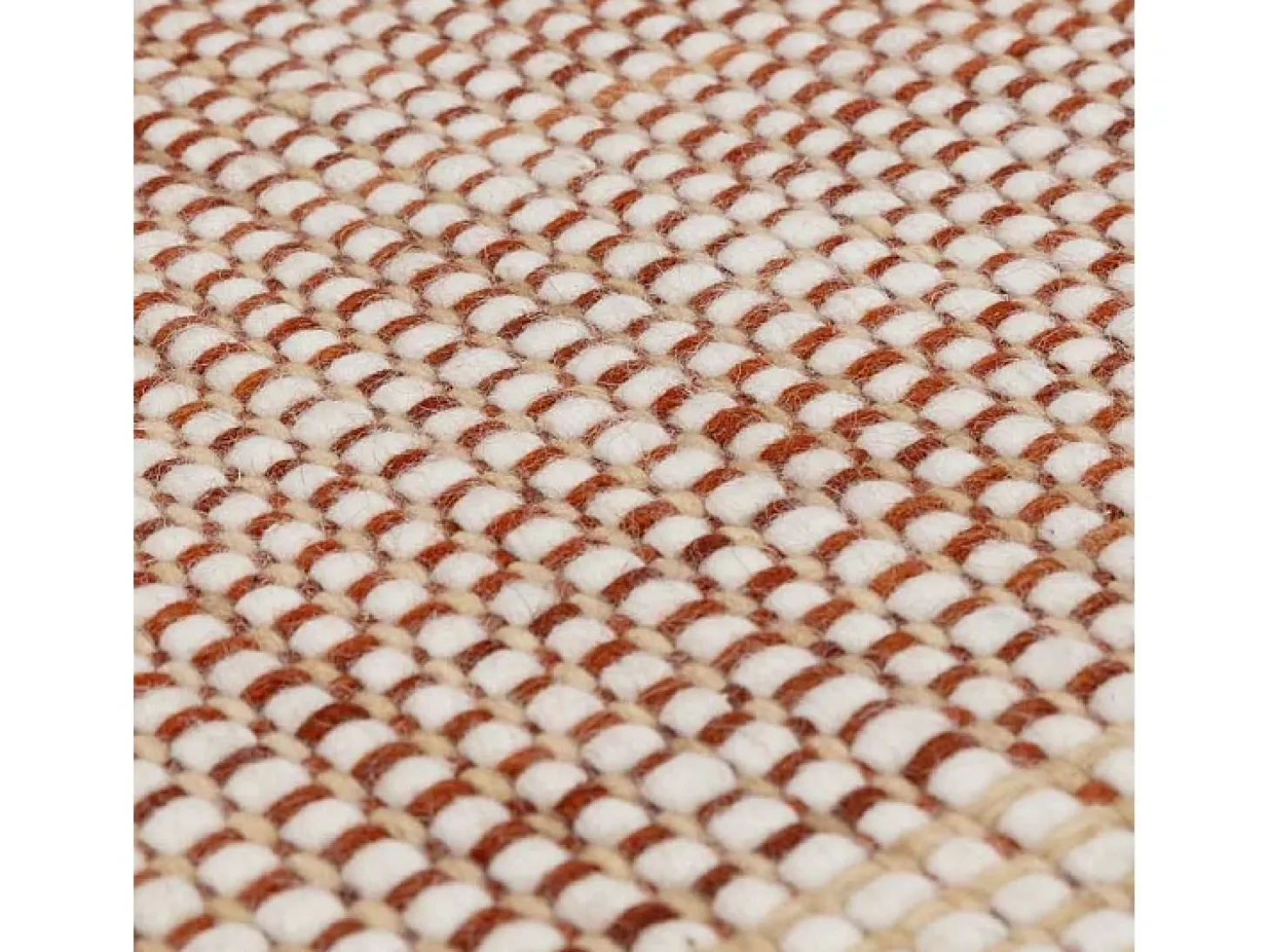 Alfombra tejida a mano, 100% lana - 200x290cm - naranja, crema, blanco - Avalon