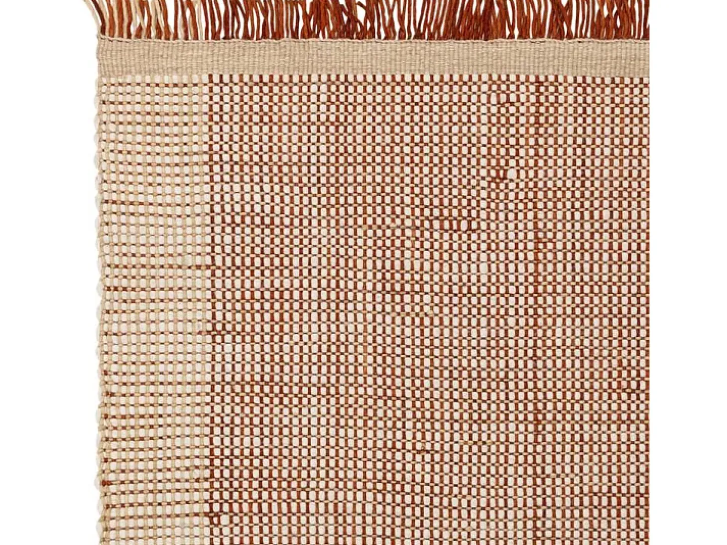 Alfombra tejida a mano, 100% lana - 200x290cm - naranja, crema, blanco - Avalon