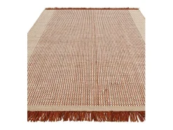 Alfombra tejida a mano, 100% lana - 200x290cm - naranja, crema, blanco - Avalon