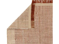 Alfombra tejida a mano, 100% lana - 200x290cm - naranja, crema, blanco - Avalon