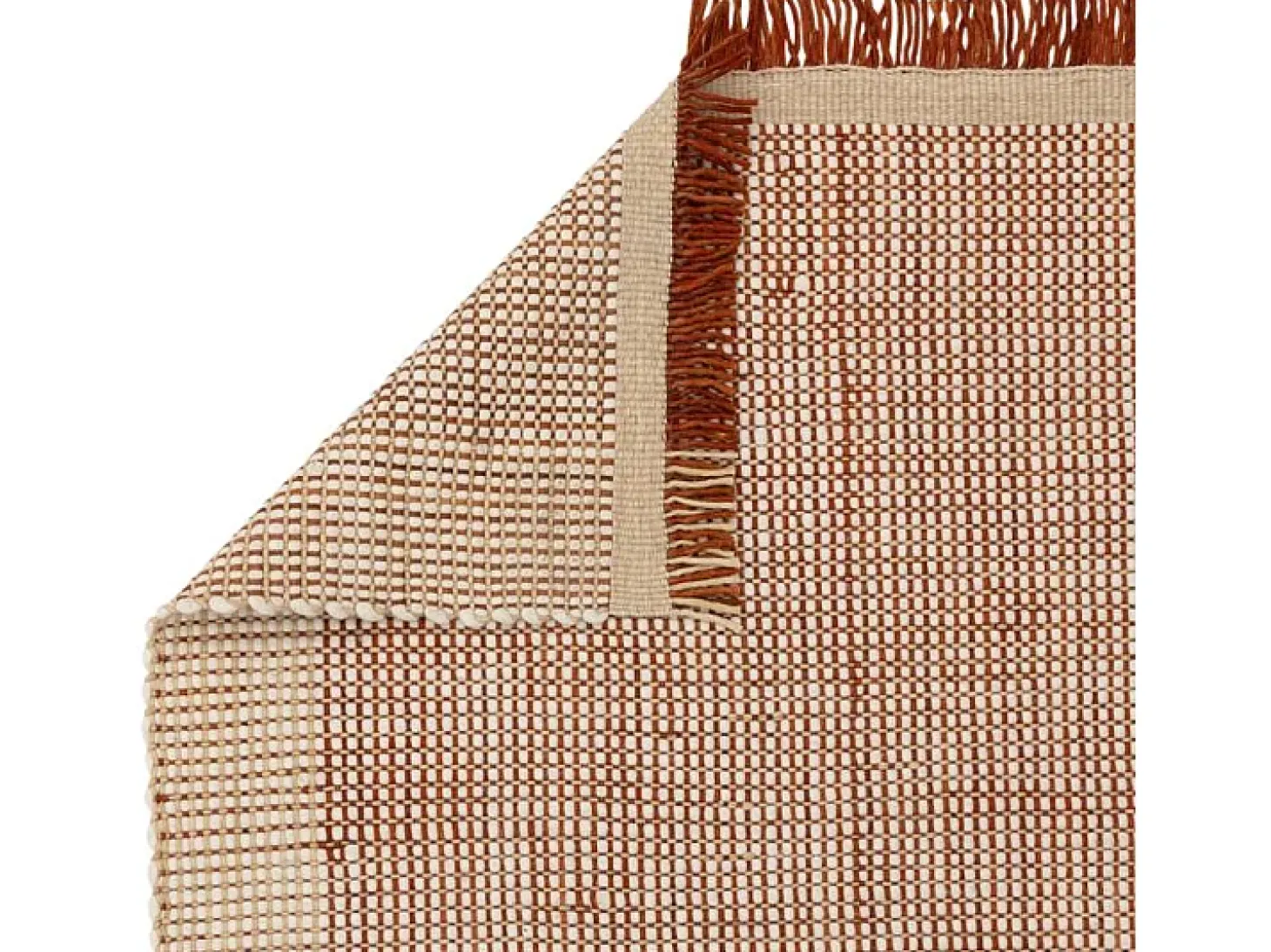 Alfombra tejida a mano, 100% lana - 200x290cm - naranja, crema, blanco - Avalon