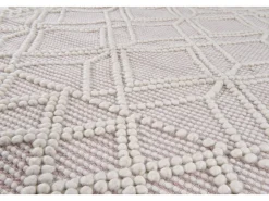 Alfombra tejida a mano con diseño étnico 140x140 cm Rosa Colored Macrame