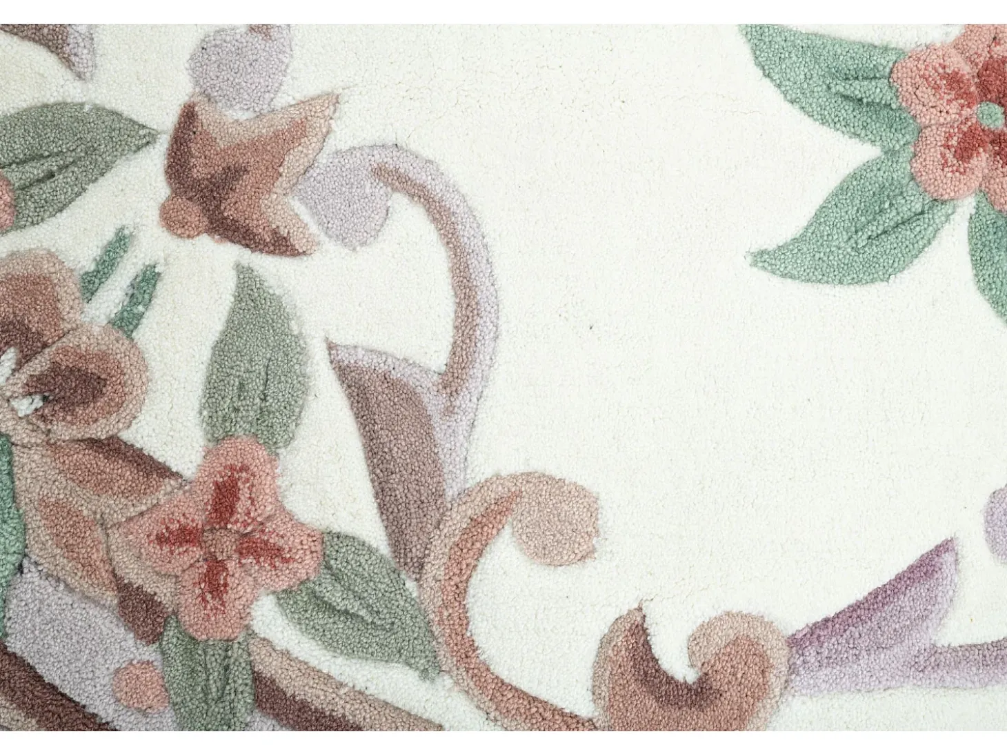 Alfombra tejida a mano con borde en diseño Aubusson 120x170 cm Beige Ming