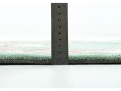Alfombra tejida a mano con borde en diseño Aubusson 70x600 cm Verde Ming