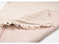 Alfombra tejida a mano con diseño étnico 140x200 cm Rosa Colored Macrame