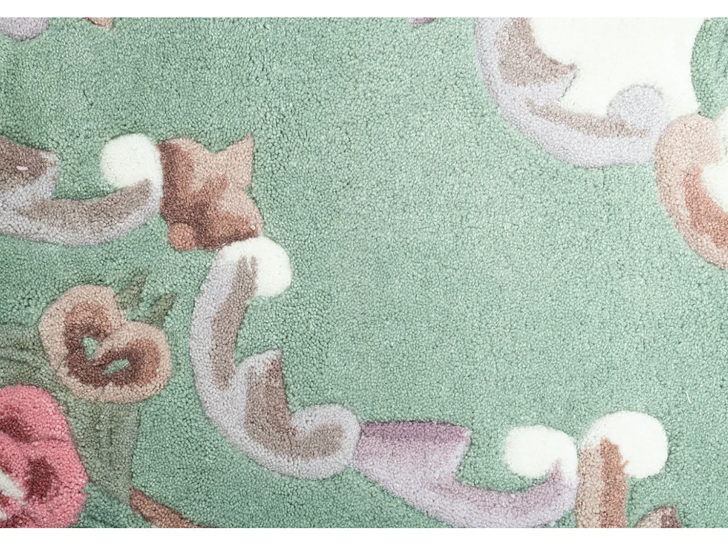 Alfombra tejida a mano con borde en diseño Aubusson 190x290 cm Verde Ming