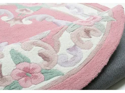 Alfombra tejida a mano con borde en diseño Aubusson 120x170 cm Rosa Ming